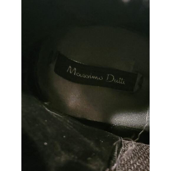 Massimo Dutti Leather Ankle Boots Oxford Women's Sz 8/39 Black Brogue Wingtip - Picture 11 of 12